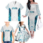 Custom New Zealand Aotearoa Family Matching Off The Shoulder Long Sleeve Dress and Hawaiian Shirt Maori Paua Shell Indigenous - Aussie Hoodie