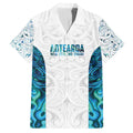 Custom New Zealand Aotearoa Family Matching Off The Shoulder Long Sleeve Dress and Hawaiian Shirt Maori Paua Shell Indigenous - Aussie Hoodie