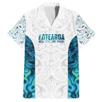 Custom New Zealand Aotearoa Family Matching Off The Shoulder Long Sleeve Dress and Hawaiian Shirt Maori Paua Shell Indigenous - Aussie Hoodie