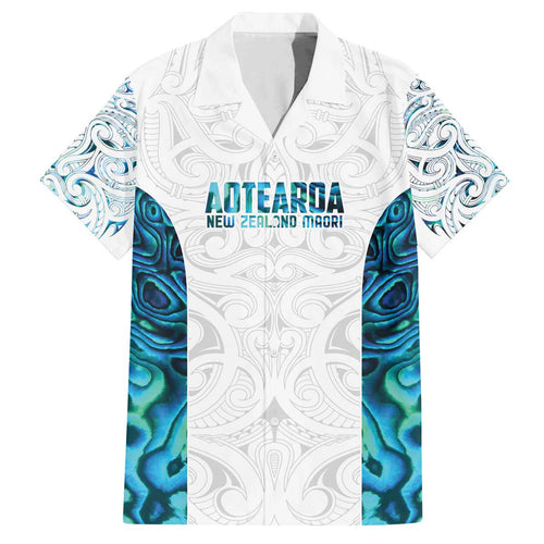 Custom New Zealand Aotearoa Family Matching Off The Shoulder Long Sleeve Dress and Hawaiian Shirt Maori Paua Shell Indigenous - Aussie Hoodie