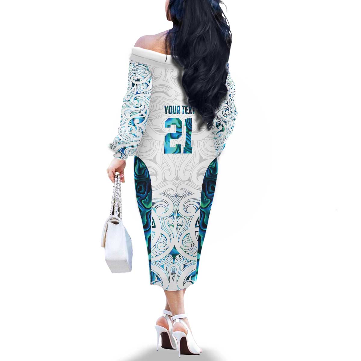Custom New Zealand Aotearoa Family Matching Off The Shoulder Long Sleeve Dress and Hawaiian Shirt Maori Paua Shell Indigenous - Aussie Hoodie