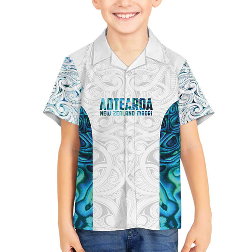 Custom New Zealand Aotearoa Family Matching Off The Shoulder Long Sleeve Dress and Hawaiian Shirt Maori Paua Shell Indigenous - Aussie Hoodie