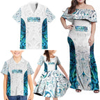 Custom New Zealand Aotearoa Family Matching Off Shoulder Maxi Dress and Hawaiian Shirt Maori Paua Shell Indigenous - Aussie Hoodie