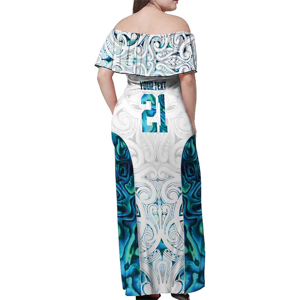 Custom New Zealand Aotearoa Family Matching Off Shoulder Maxi Dress and Hawaiian Shirt Maori Paua Shell Indigenous - Aussie Hoodie