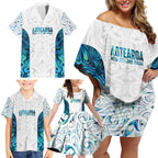 Custom New Zealand Aotearoa Family Matching Off Shoulder Short Dress and Hawaiian Shirt Maori Paua Shell Indigenous - Aussie Hoodie