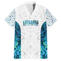 Custom New Zealand Aotearoa Family Matching Off Shoulder Short Dress and Hawaiian Shirt Maori Paua Shell Indigenous - Aussie Hoodie