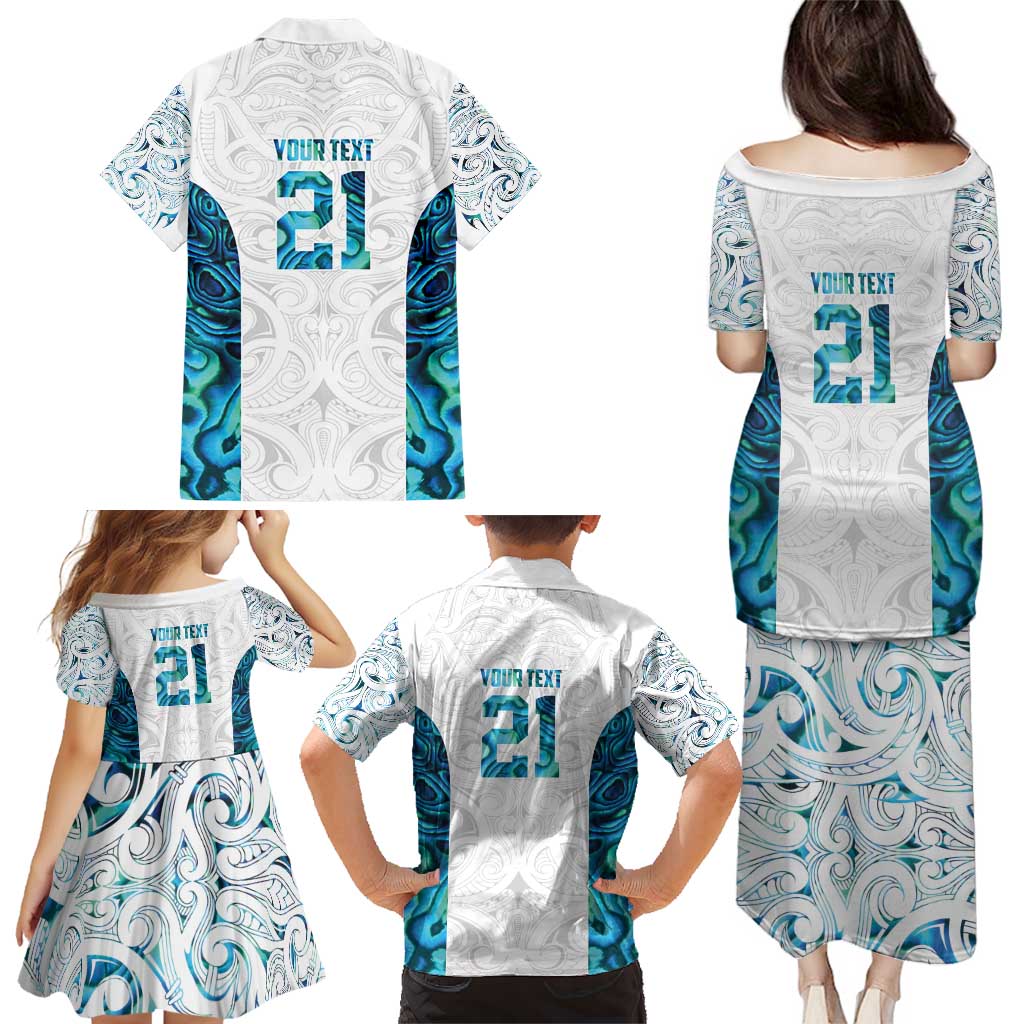 Custom New Zealand Aotearoa Family Matching Puletasi and Hawaiian Shirt Maori Paua Shell Indigenous - Aussie Hoodie
