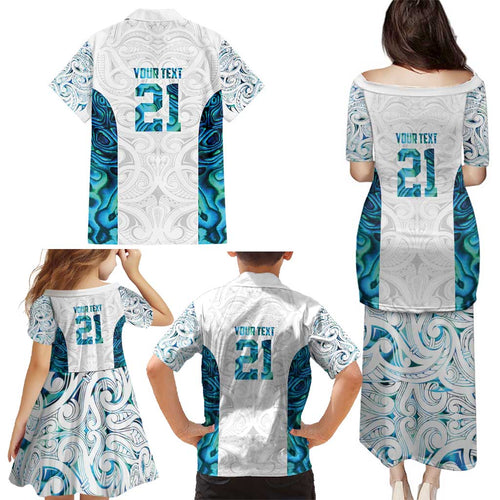 Custom New Zealand Aotearoa Family Matching Puletasi and Hawaiian Shirt Maori Paua Shell Indigenous - Aussie Hoodie