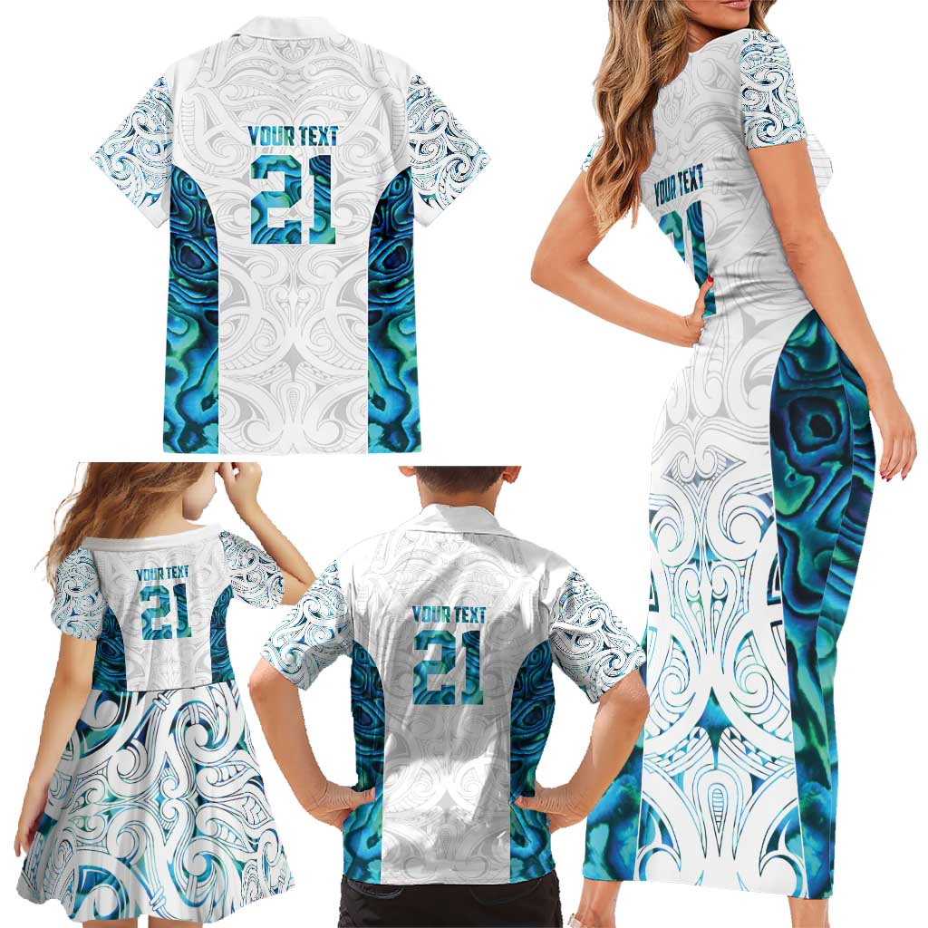 Custom New Zealand Aotearoa Family Matching Short Sleeve Bodycon Dress and Hawaiian Shirt Maori Paua Shell Indigenous - Aussie Hoodie