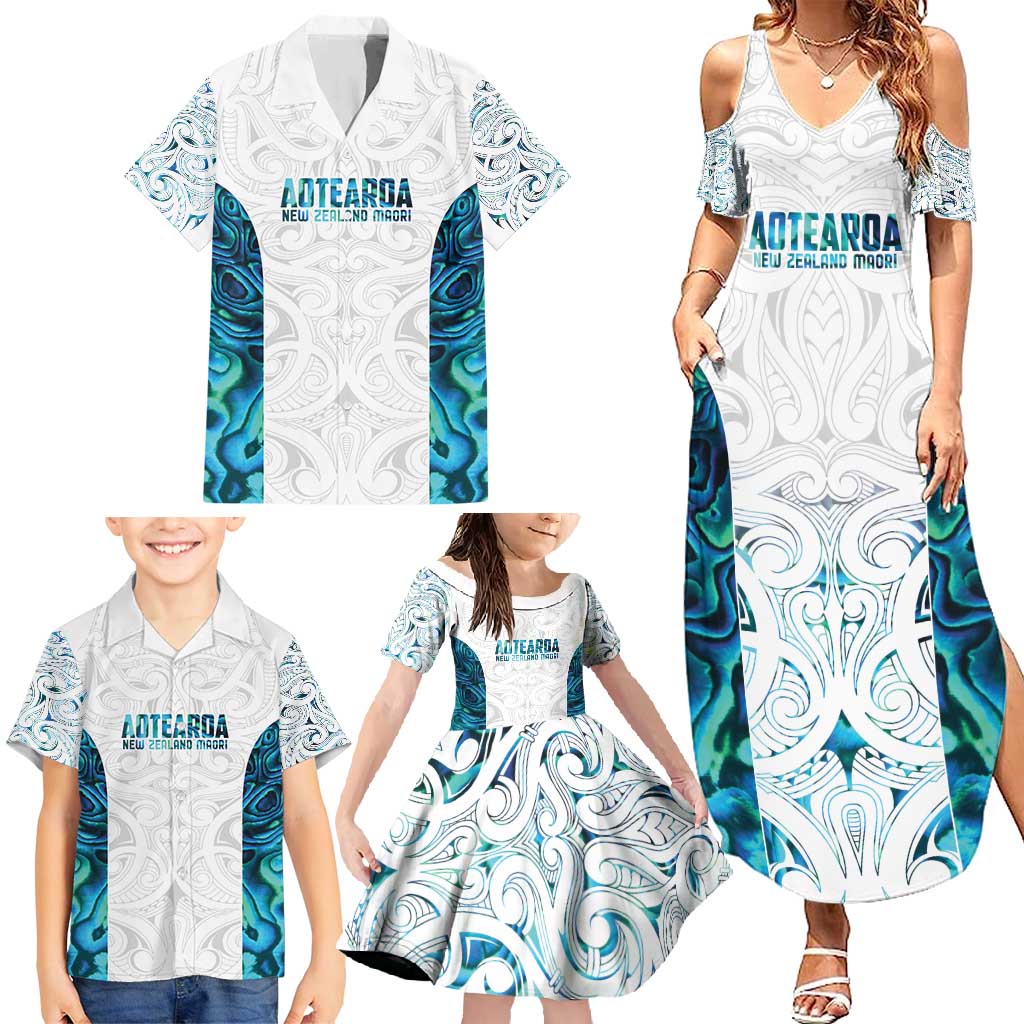 Custom New Zealand Aotearoa Family Matching Summer Maxi Dress and Hawaiian Shirt Maori Paua Shell Indigenous - Aussie Hoodie