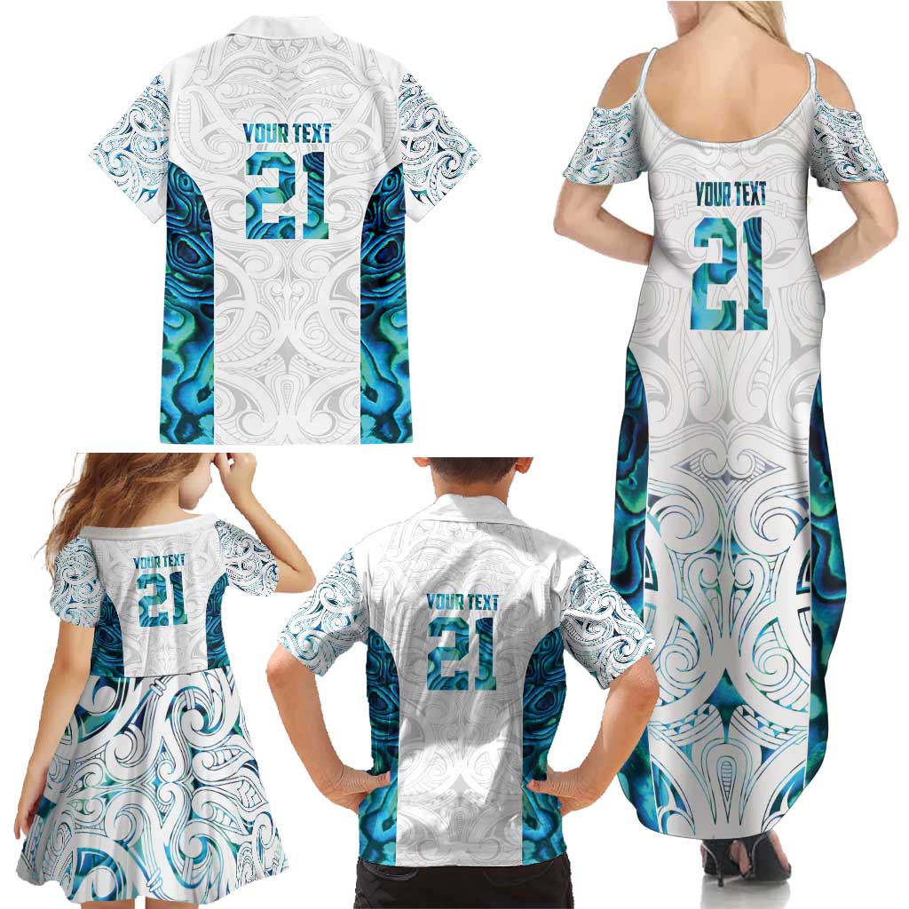 Custom New Zealand Aotearoa Family Matching Summer Maxi Dress and Hawaiian Shirt Maori Paua Shell Indigenous - Aussie Hoodie
