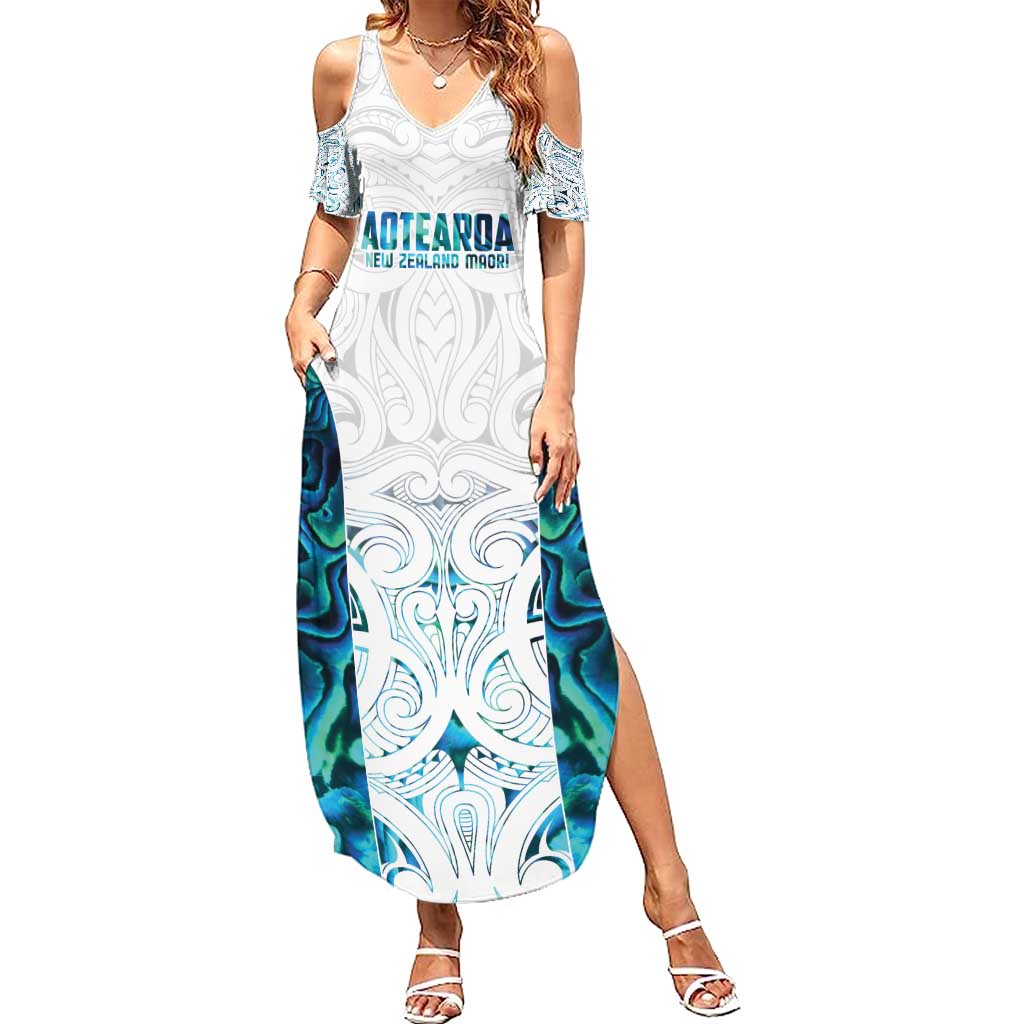 Custom New Zealand Aotearoa Family Matching Summer Maxi Dress and Hawaiian Shirt Maori Paua Shell Indigenous - Aussie Hoodie