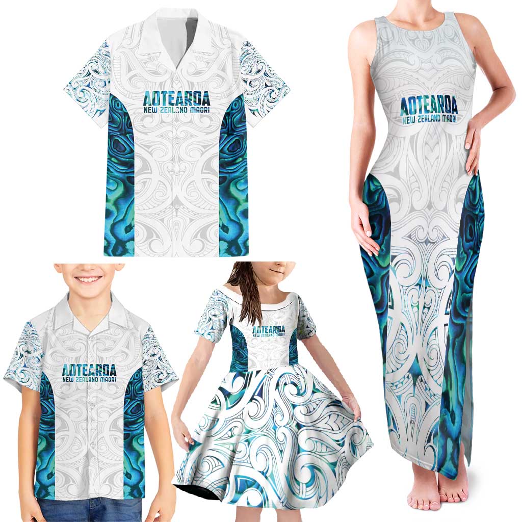 Custom New Zealand Aotearoa Family Matching Tank Maxi Dress and Hawaiian Shirt Maori Paua Shell Indigenous - Aussie Hoodie