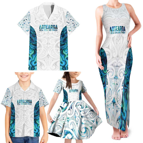 Custom New Zealand Aotearoa Family Matching Tank Maxi Dress and Hawaiian Shirt Maori Paua Shell Indigenous - Aussie Hoodie