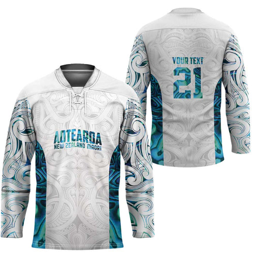 Custom New Zealand Aotearoa Hockey Jersey Maori Paua Shell Indigenous - Aussie Hoodie