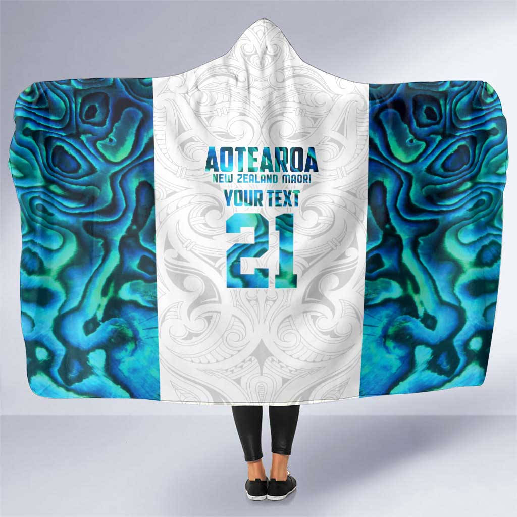Custom New Zealand Aotearoa Hooded Blanket Maori Paua Shell Indigenous - Aussie Hoodie