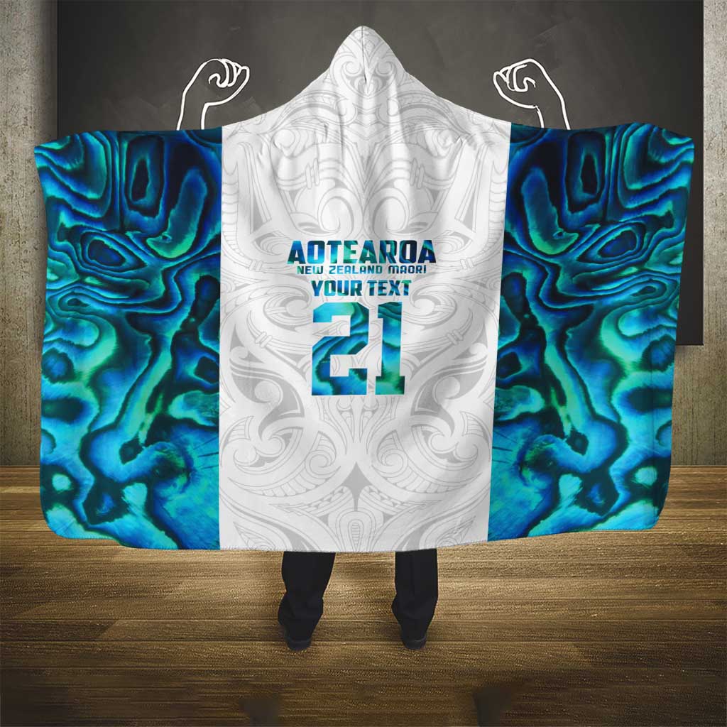 Custom New Zealand Aotearoa Hooded Blanket Maori Paua Shell Indigenous - Aussie Hoodie