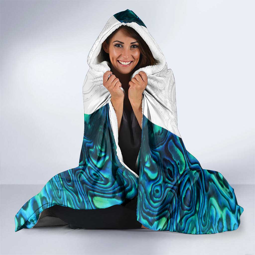 Custom New Zealand Aotearoa Hooded Blanket Maori Paua Shell Indigenous - Aussie Hoodie