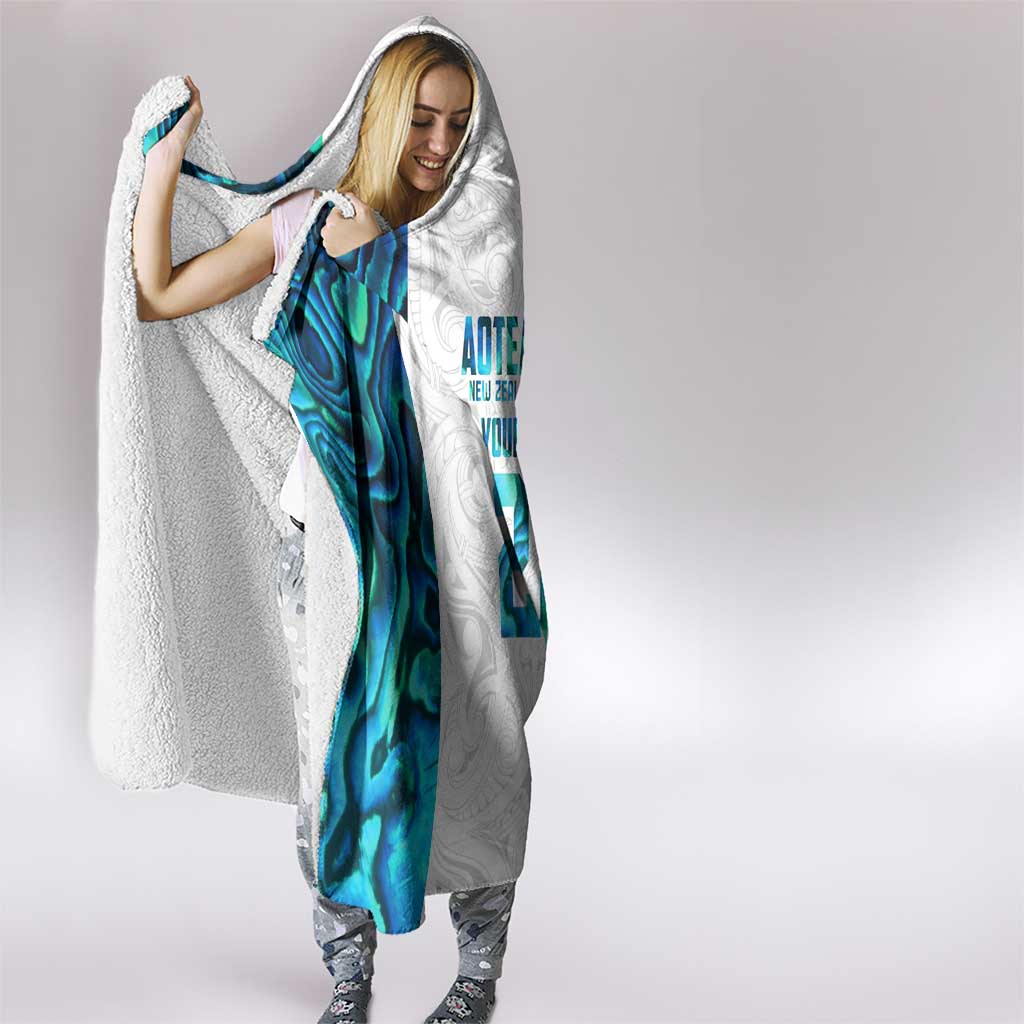 Custom New Zealand Aotearoa Hooded Blanket Maori Paua Shell Indigenous - Aussie Hoodie