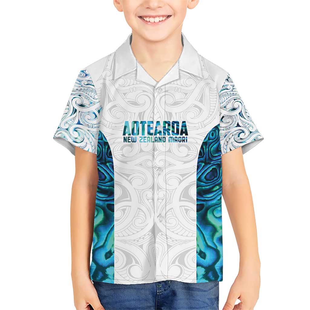 Custom New Zealand Aotearoa Kid Hawaiian Shirt Maori Paua Shell Indigenous - Aussie Hoodie