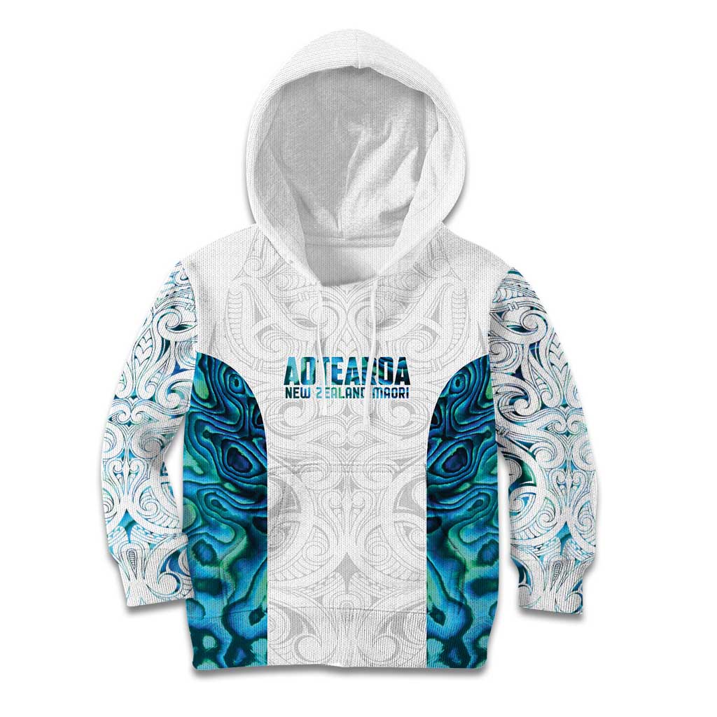 Custom New Zealand Aotearoa Kid Hoodie Maori Paua Shell Indigenous - Aussie Hoodie