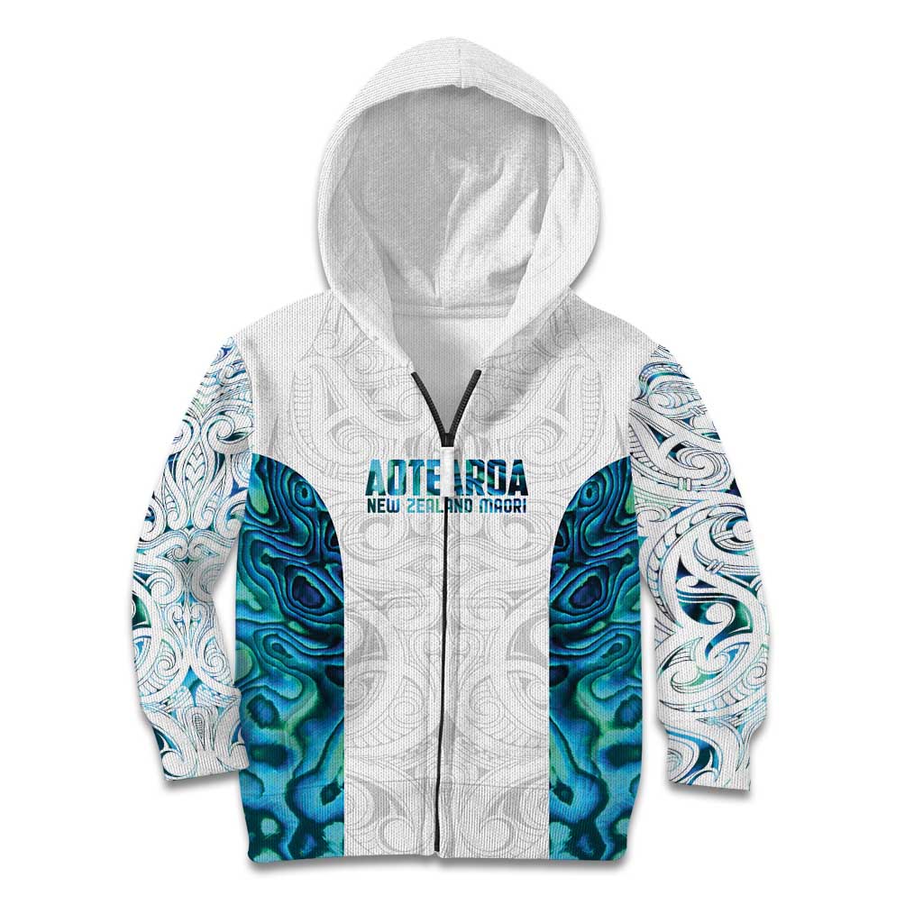 Custom New Zealand Aotearoa Kid Hoodie Maori Paua Shell Indigenous - Aussie Hoodie