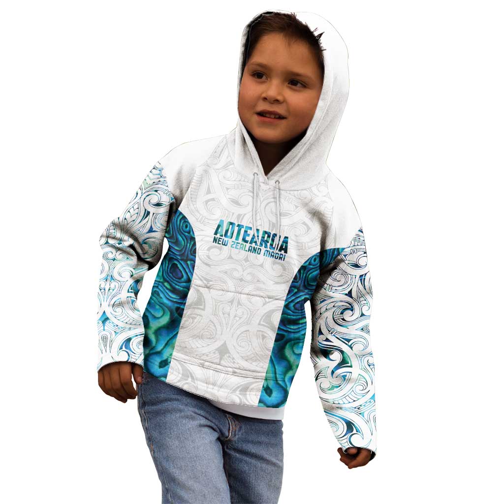 Custom New Zealand Aotearoa Kid Hoodie Maori Paua Shell Indigenous - Aussie Hoodie