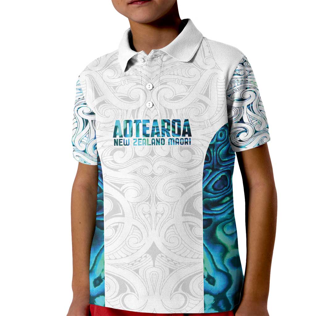 Custom New Zealand Aotearoa Kid Polo Shirt Maori Paua Shell Indigenous - Aussie Hoodie