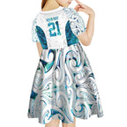 Custom New Zealand Aotearoa Kid Short Sleeve Dress Maori Paua Shell Indigenous - Aussie Hoodie