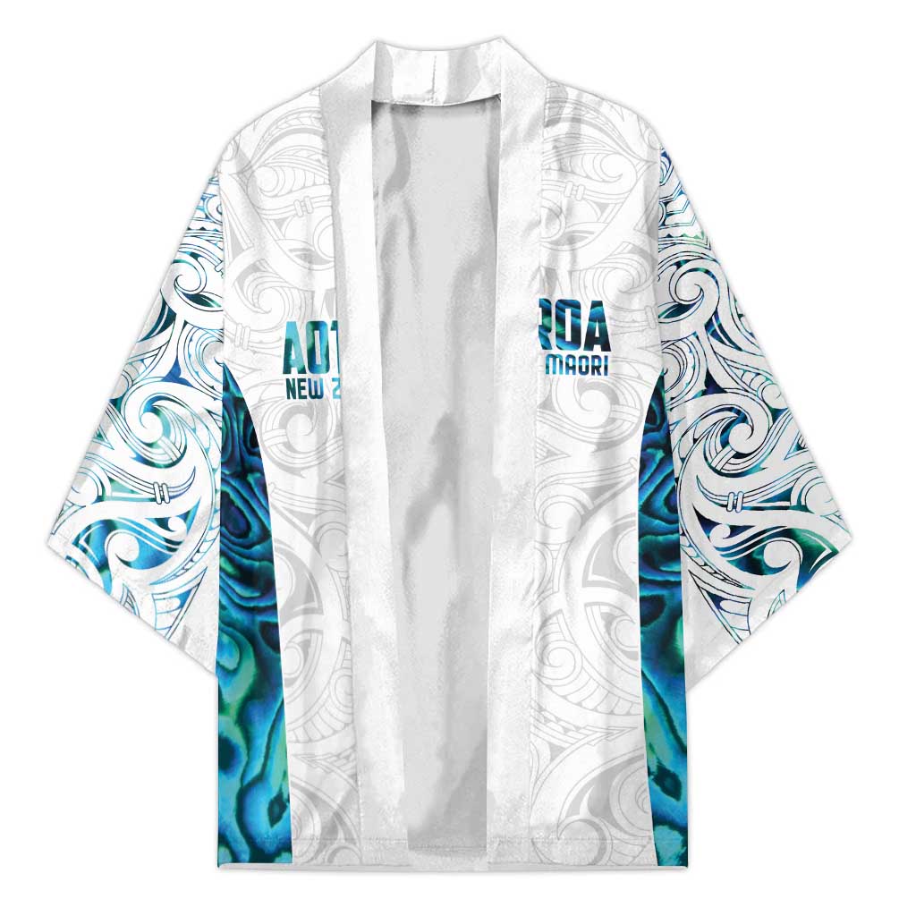Custom New Zealand Aotearoa Kimono Maori Paua Shell Indigenous - Aussie Hoodie