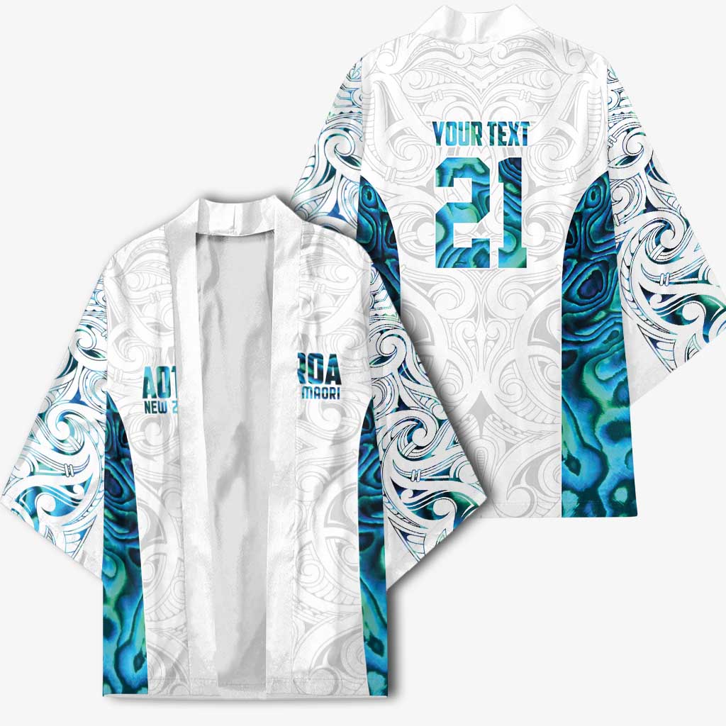 Custom New Zealand Aotearoa Kimono Maori Paua Shell Indigenous - Aussie Hoodie