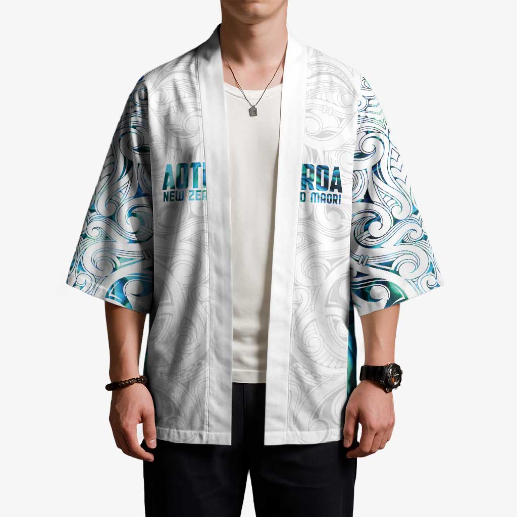 Custom New Zealand Aotearoa Kimono Maori Paua Shell Indigenous - Aussie Hoodie