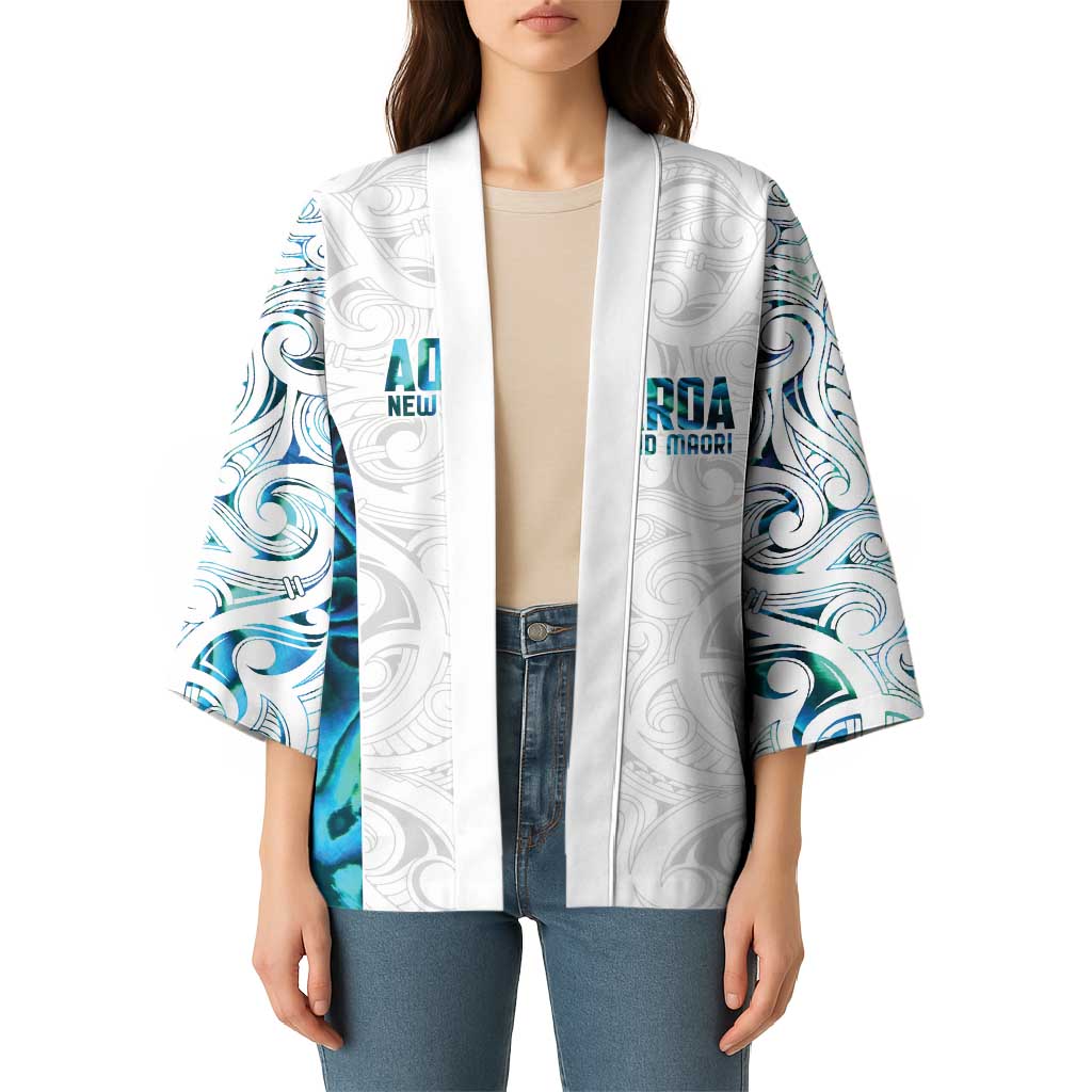 Custom New Zealand Aotearoa Kimono Maori Paua Shell Indigenous - Aussie Hoodie