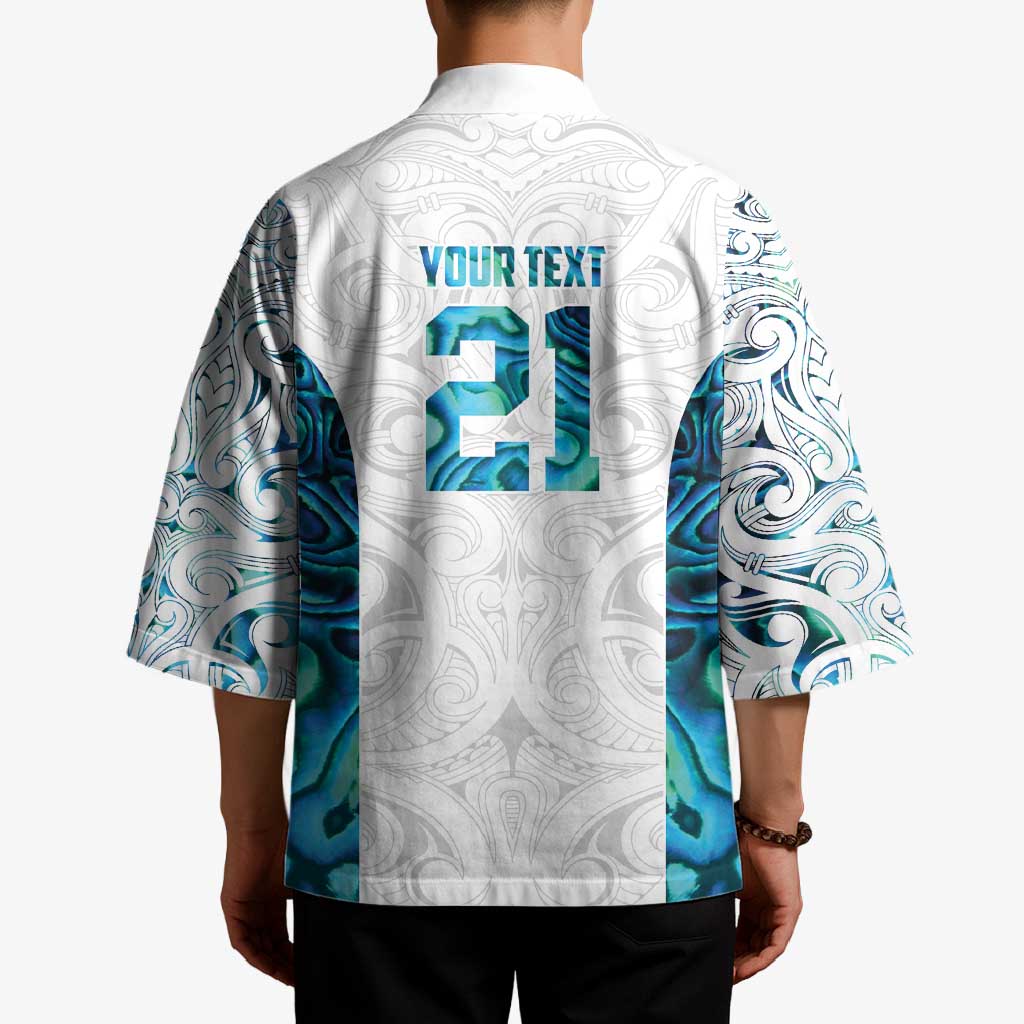 Custom New Zealand Aotearoa Kimono Maori Paua Shell Indigenous - Aussie Hoodie