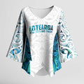 Custom New Zealand Aotearoa Kimono Sleeve Blouse Maori Paua Shell Indigenous - Aussie Hoodie