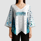 Custom New Zealand Aotearoa Kimono Sleeve Blouse Maori Paua Shell Indigenous - Aussie Hoodie