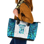 Custom New Zealand Aotearoa Leather Tote Bag Maori Paua Shell Indigenous - Aussie Hoodie
