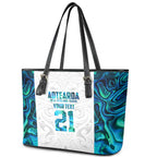 Custom New Zealand Aotearoa Leather Tote Bag Maori Paua Shell Indigenous - Aussie Hoodie