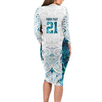 Custom New Zealand Aotearoa Long Sleeve Bodycon Dress Maori Paua Shell Indigenous - Aussie Hoodie