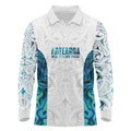 Custom New Zealand Aotearoa Long Sleeve Polo Shirt Maori Paua Shell Indigenous - Aussie Hoodie