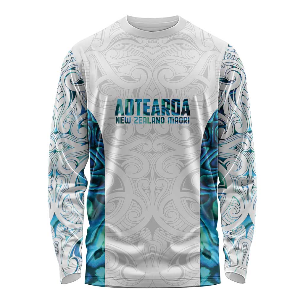 Custom New Zealand Aotearoa Long Sleeve Shirt Maori Paua Shell Indigenous - Aussie Hoodie