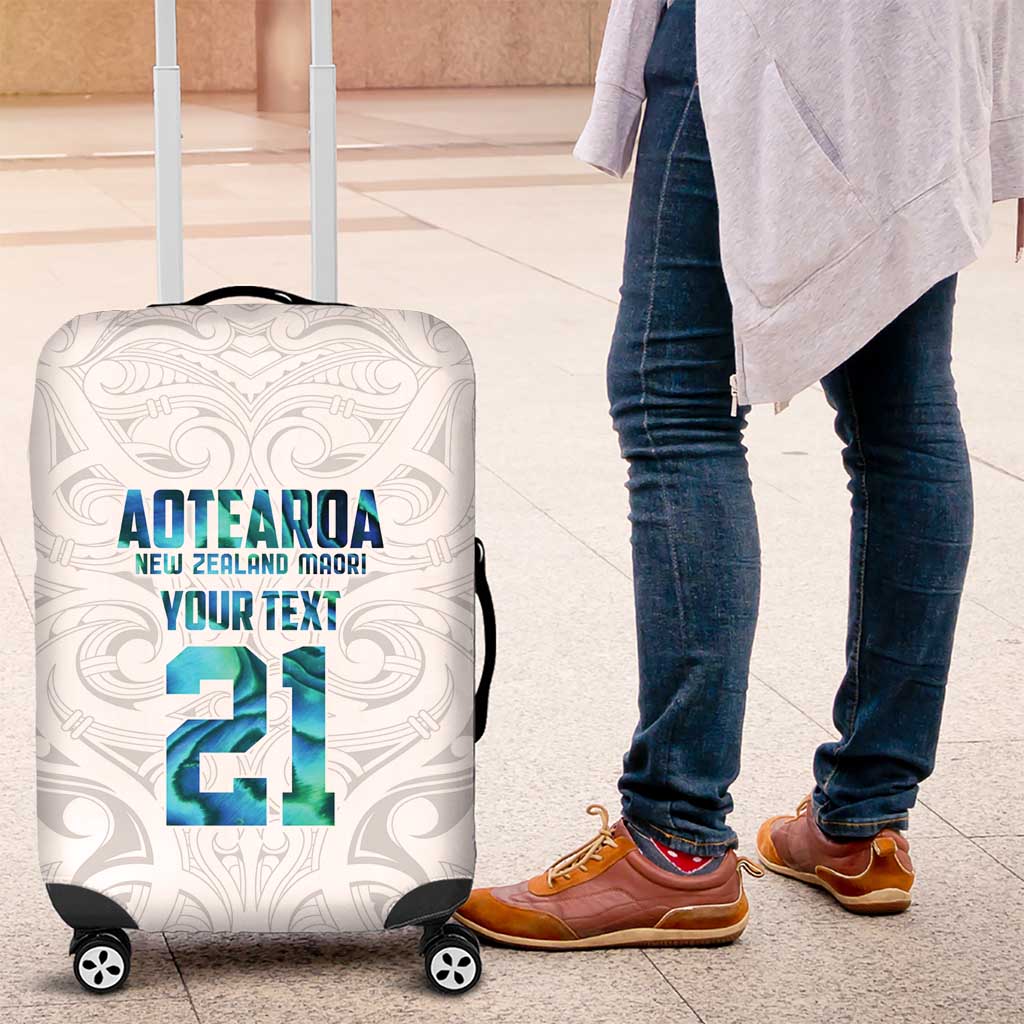 Custom New Zealand Aotearoa Luggage Cover Maori Paua Shell Indigenous - Aussie Hoodie