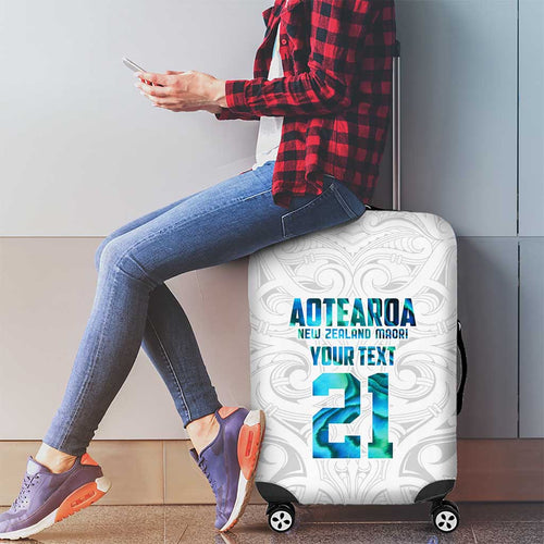 Custom New Zealand Aotearoa Luggage Cover Maori Paua Shell Indigenous - Aussie Hoodie