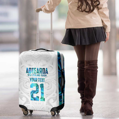 Custom New Zealand Aotearoa Luggage Cover Maori Paua Shell Indigenous - Aussie Hoodie