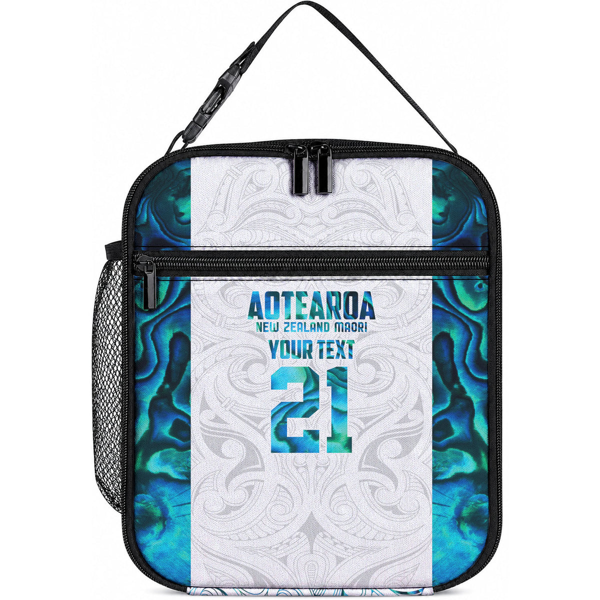 Custom New Zealand Aotearoa Lunch Bag Maori Paua Shell Indigenous