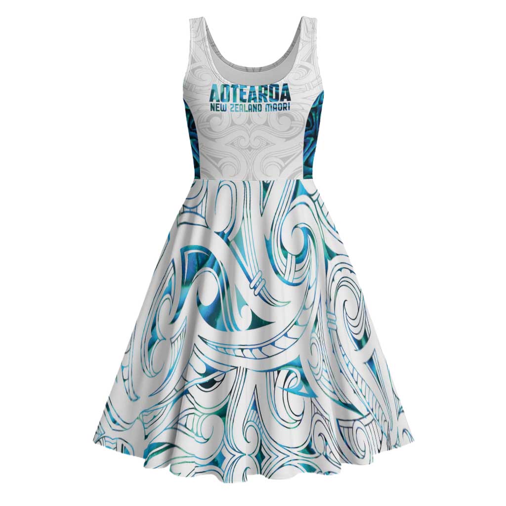 Custom New Zealand Aotearoa Midi Dress Maori Paua Shell Indigenous - Aussie Hoodie