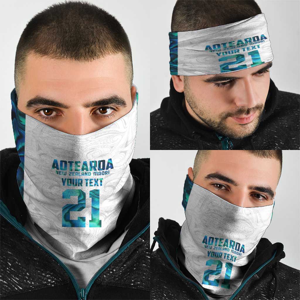 Custom New Zealand Aotearoa Neck Gaiter Maori Paua Shell Indigenous LT9