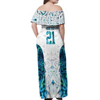 Custom New Zealand Aotearoa Off Shoulder Maxi Dress Maori Paua Shell Indigenous - Aussie Hoodie