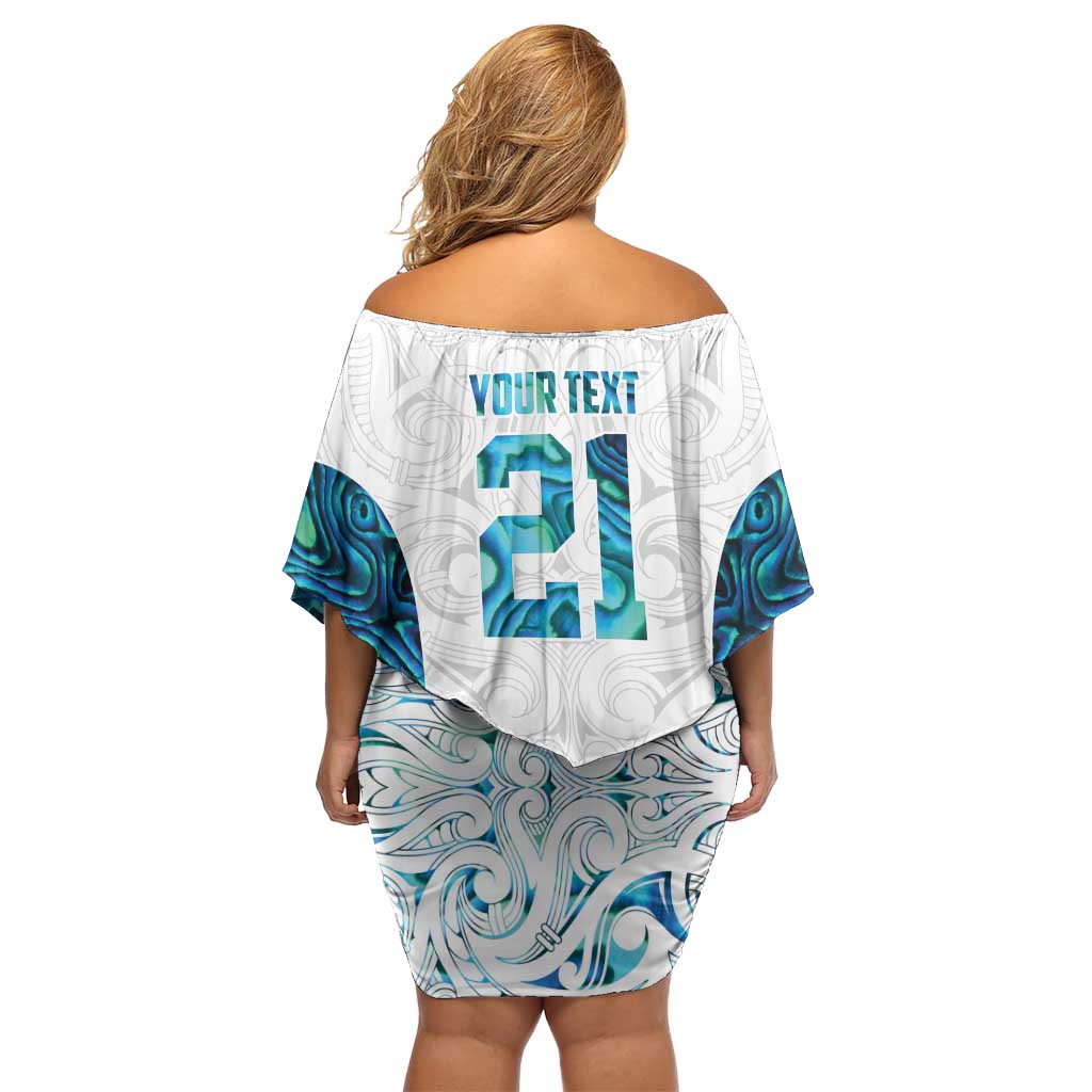 Custom New Zealand Aotearoa Off Shoulder Short Dress Maori Paua Shell Indigenous - Aussie Hoodie