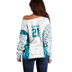 Custom New Zealand Aotearoa Off Shoulder Sweater Maori Paua Shell Indigenous - Aussie Hoodie
